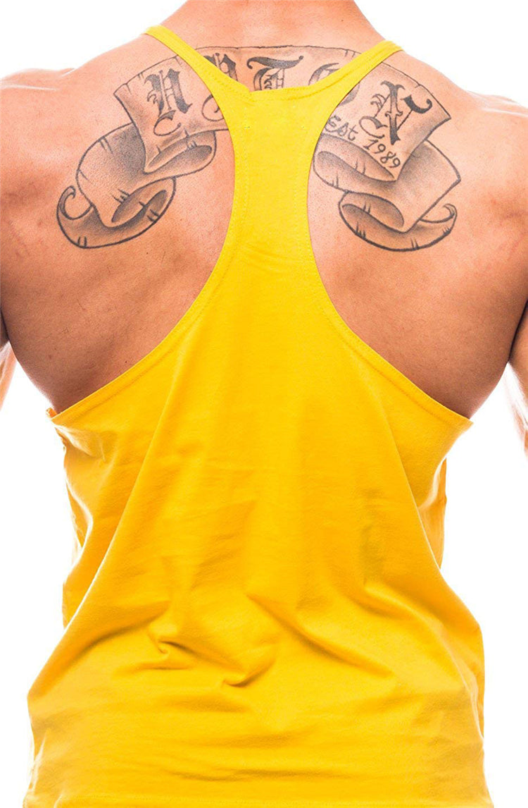 Men's Fitness Bodybuilding Tank Tops Brand Gym Sportswear Cotton Breathable Workout Muscle Vests Summer Sleeveless Y Back Shirt