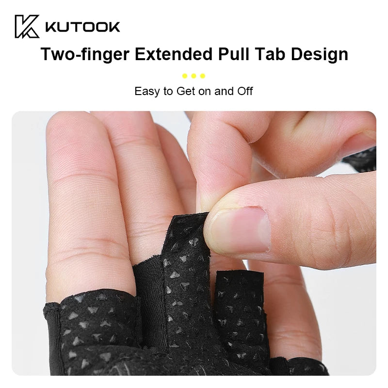 KUTOOK Men's And Women's Fitness Four Fingers Gloves Breathable Anti-slip Shock Absorption Yoga Dumbbell Cycling Sports Gloves