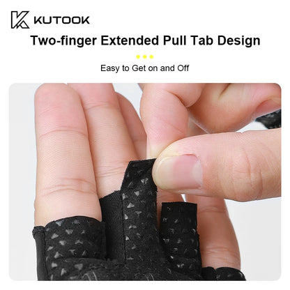 KUTOOK Men's And Women's Fitness Four Fingers Gloves Breathable Anti-slip Shock Absorption Yoga Dumbbell Cycling Sports Gloves