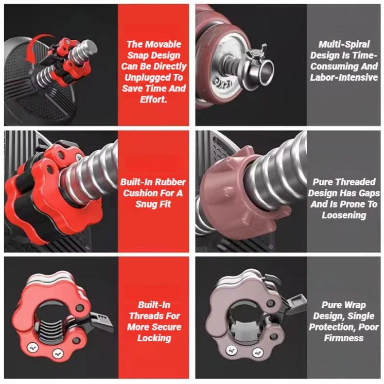 25MM Barbell Collar Lock Dumbell Clips Clamp Weight lifting Bar Gym Dumbbell Spring Lifting Quick Release Clamps Spin Collars