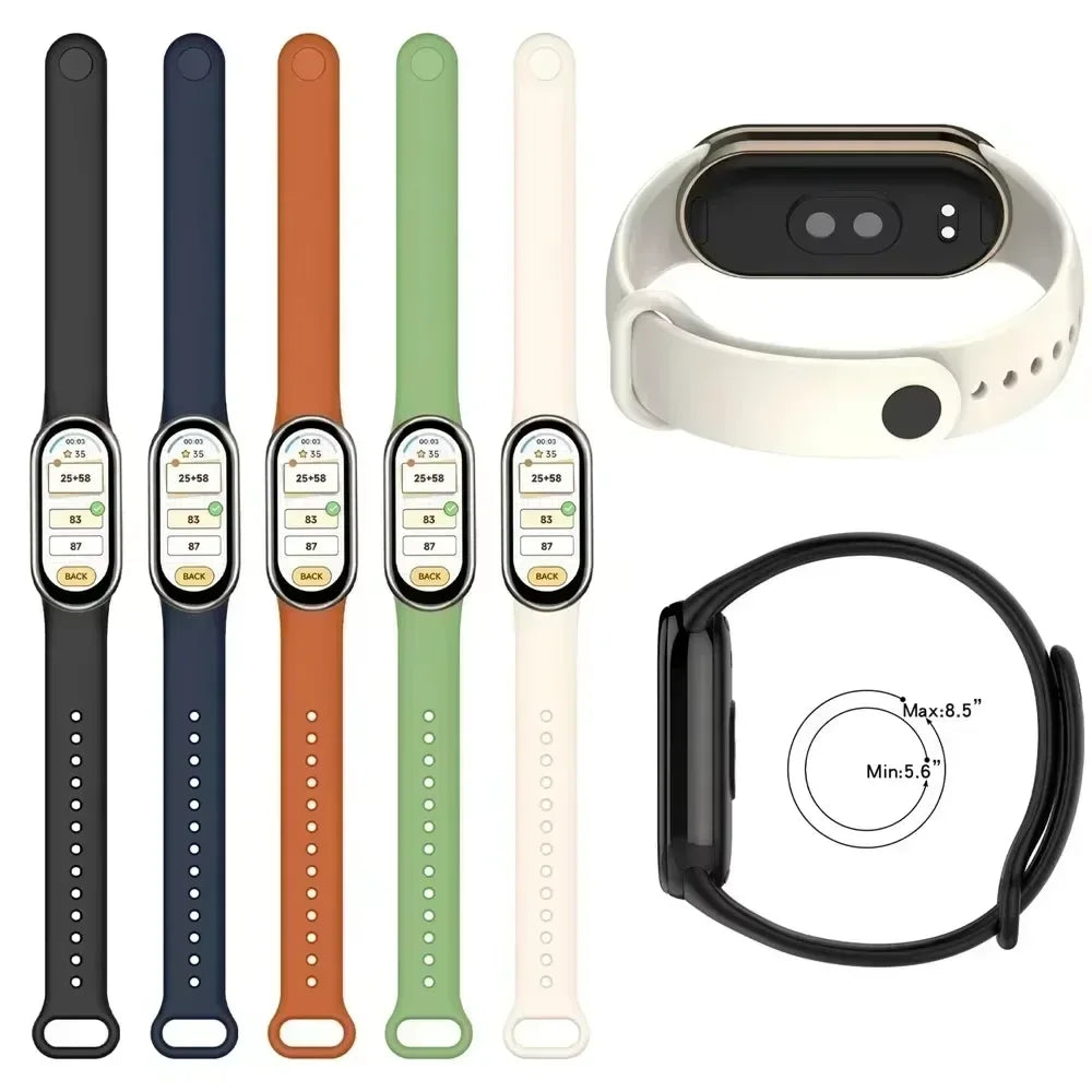 Soft Official Silicone Strap for Xiaomi Mi Band 10 Sports Smart Bracelet Wristband Mi Band 8 9 Replacement Band Accessories Belt