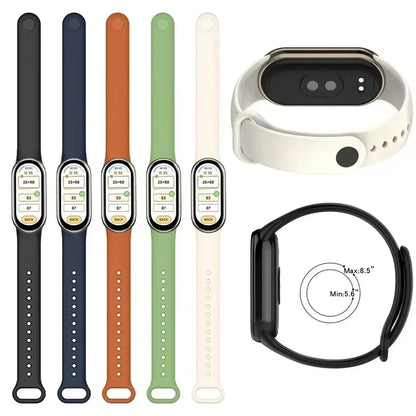 Soft Official Silicone Strap for Xiaomi Mi Band 10 Sports Smart Bracelet Wristband Mi Band 8 9 Replacement Band Accessories Belt