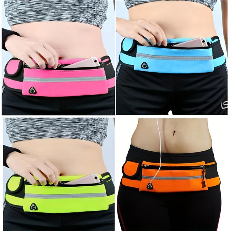 Sport Running Waist Bag For Women Men Comfortable Gym Fanny Bag Safty Tape Cycling Phone Case Running Belt
