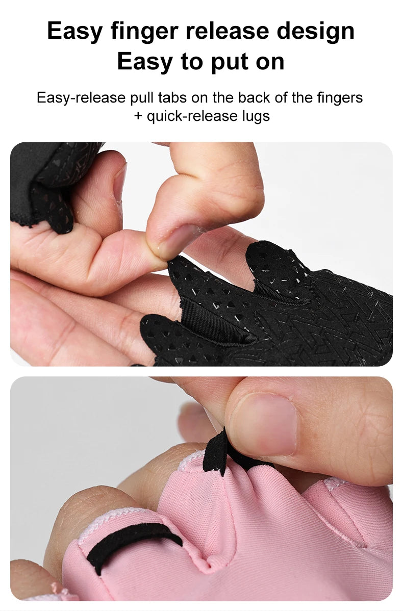 KUTOOK Men's And Women's Fitness Four Fingers Gloves Breathable Anti-slip Shock Absorption Yoga Dumbbell Cycling Sports Gloves