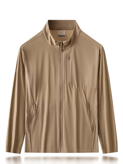 Summer UPF50+ Men's Jacket UV Protection Ice Silk Skin Coats Breathable Quick Dry Stretch Nylon Sunscreen Windbreaker Jackets