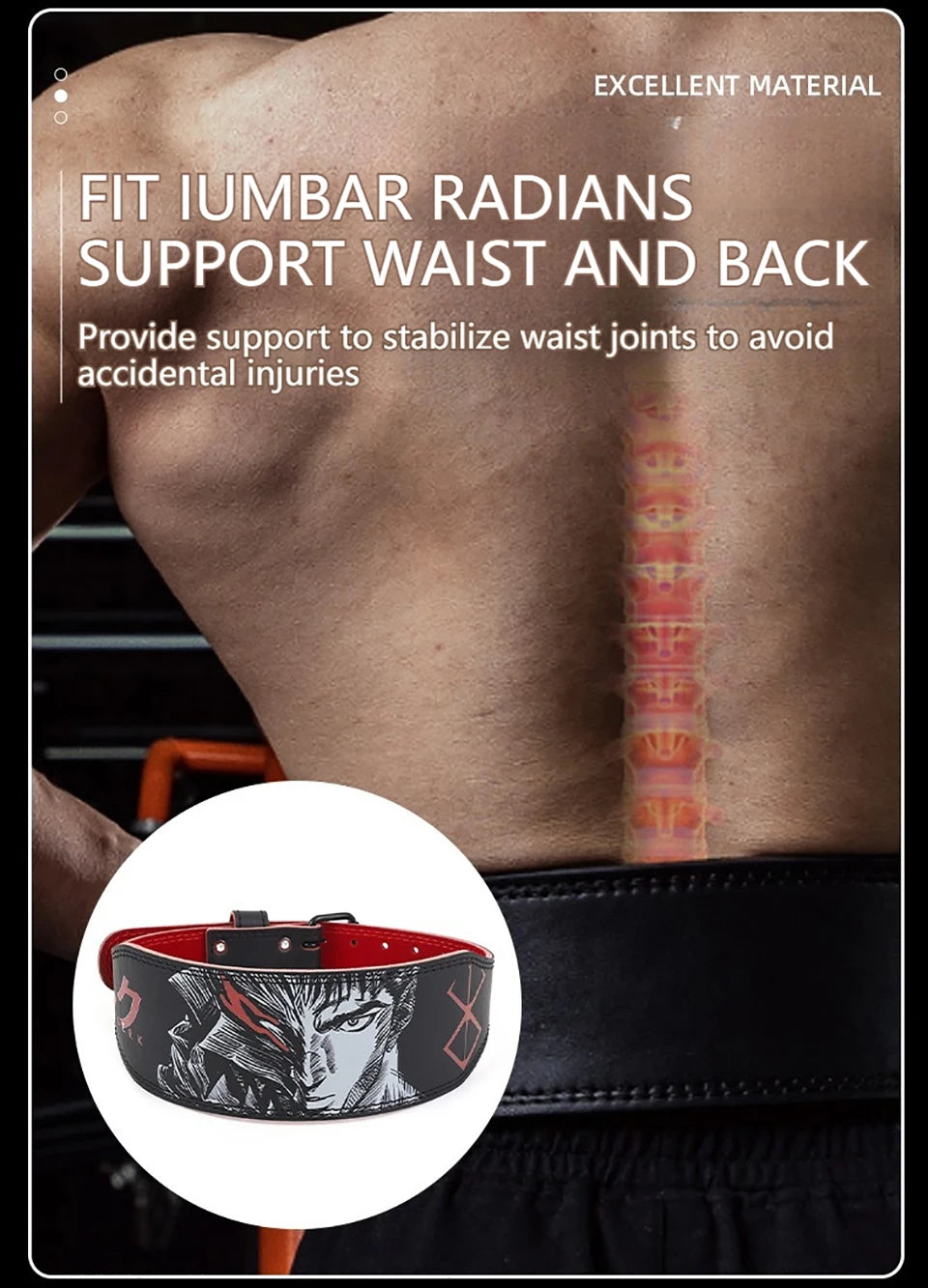 LOOGDEEL Waist Support Belt Lower Back Breathable Fitness Weightlifting Dumbbell Lumbar Waistband Support Sports Belt Women Men