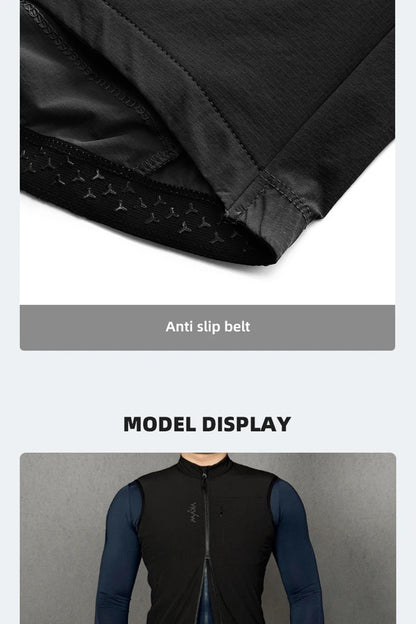 YKYWBIKE Men Cycling Gelit Thermal Fleece Bicycle Windbreaker Sleeveless Bike Vest Windproof Waterproof Cycling Windshield