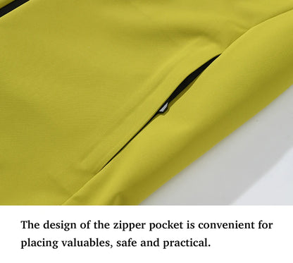 EUMERGX Unisex Waterproof Windbreaker Jacket - Single-Layer Raincoat for Hiking, Camping - Certified Moderate Rain Protection