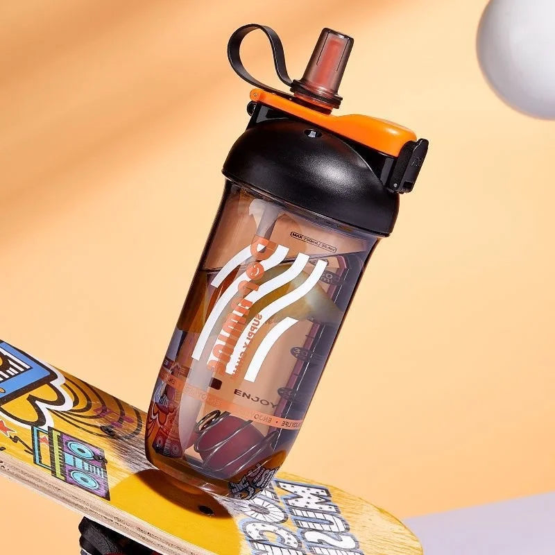 LUSQI 1PC 750ML Double Drink Shaker Water Bottle Protein Powder Shaker Mixing Cup For Fitness Gym Shaker Portable Water Bottle