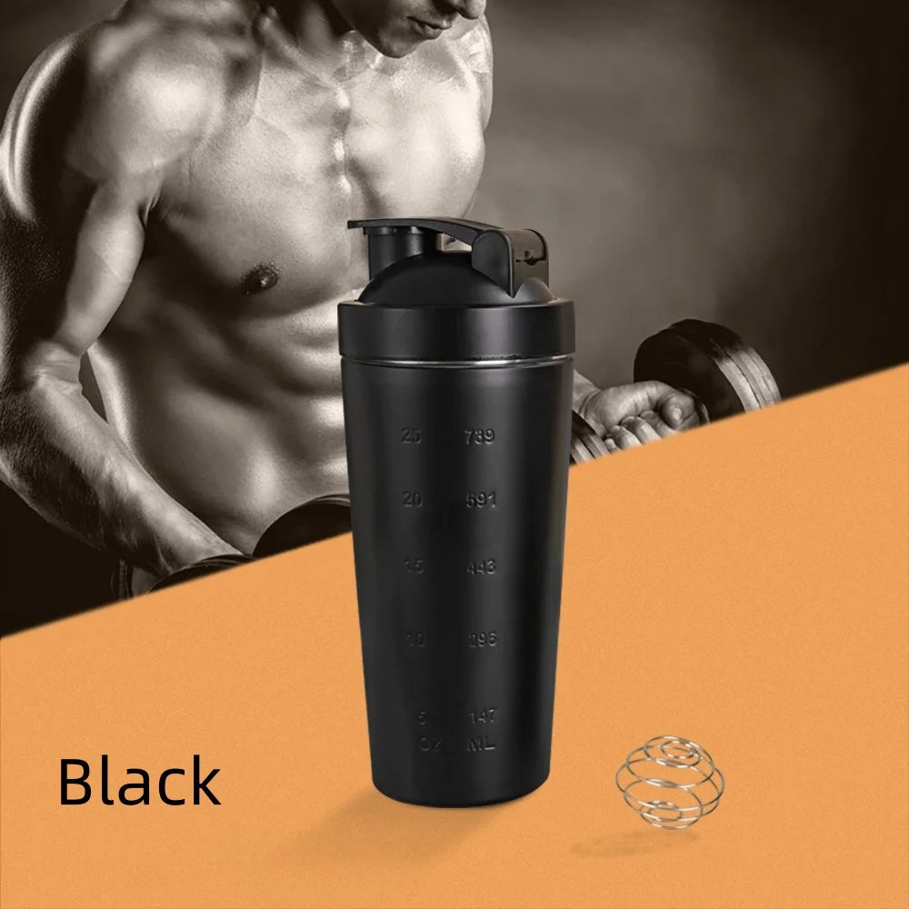 Stainless Steel Protein Shaker Cup Portable Fitness Sports Mug Nutrition Shakers Cup Water Bottles Water Cup Portable Shakers