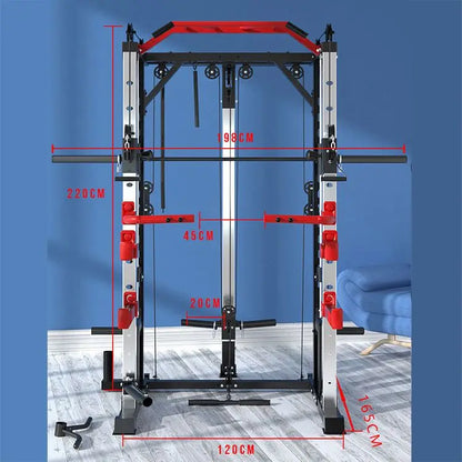 Multi Functional Smith Machine Home Gym Cable Crossover Machine Strength Training Squat Rack Exercise Equipment