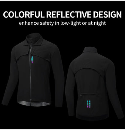 WOSAWE Windproof Waterproof Ultralight Cycling Jacket MTB Bicycle Long Sleeve Windbreaker Detachable Sleeveless Bike Coat