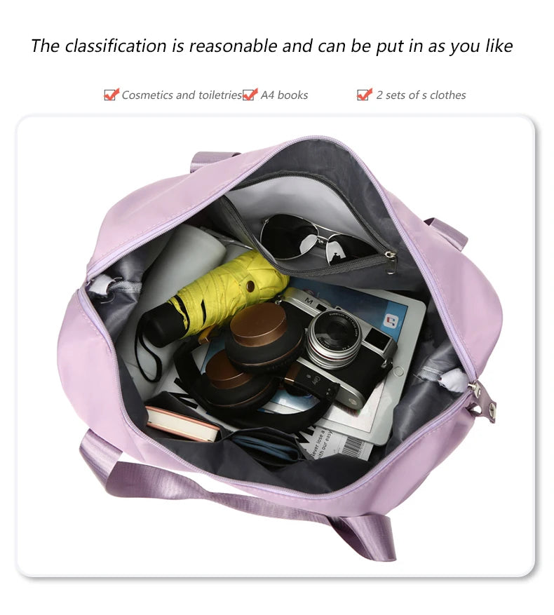 UNIXINU Carry On Travel Duffle Bag Nylon Waterproof Sports Gym Tote Bags for Women Large Capacity Storage Luggage Handbag