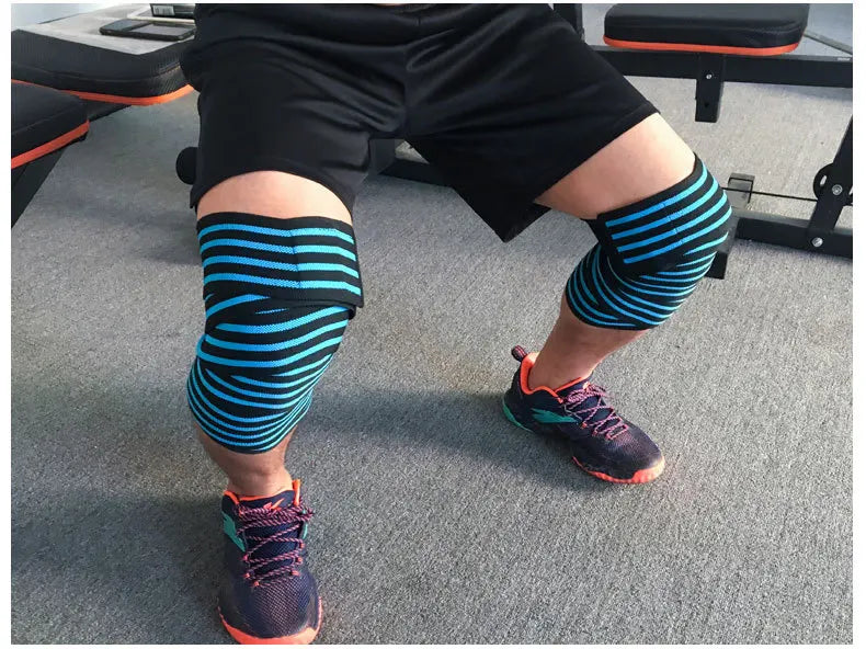 1PC Fitness Pressurized Straps Gym Weight Lifting Squat Training Elastic Bandages Leg Knee Compression Wraps