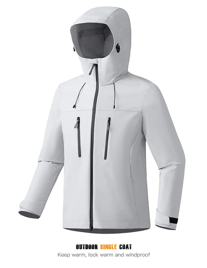 EUMERGX Unisex Waterproof Windbreaker Jacket - Single-Layer Raincoat for Hiking, Camping - Certified Moderate Rain Protection