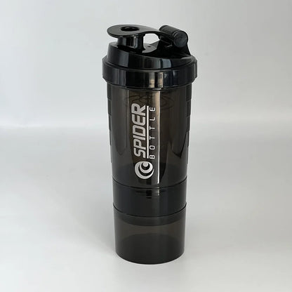3 Layers Shaker Protein Bottle Powder Shake Cup Water Bottle Plastic Mixing Cup Body Building Exercise Bottle