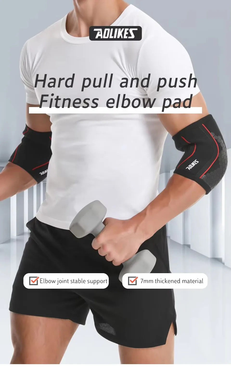 AOLIKES 1 Pair 7MM Knee Sleeves Support Injury Recovery - Neoprene Knee Brace Knee Support for Squats, Running & Gym Workout
