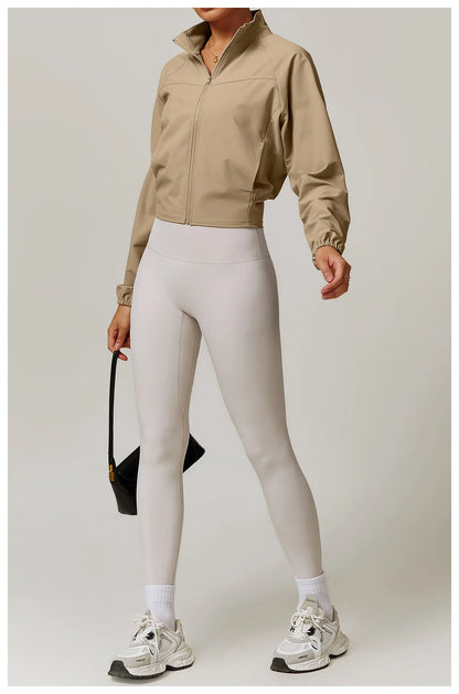 Women's Jacket Long Sleeved Outdoor Fitness Coat Yoga Crop Tops Gym Clothes Sports Tops Jacket Yoga Shirt Workout Sweatshirts
