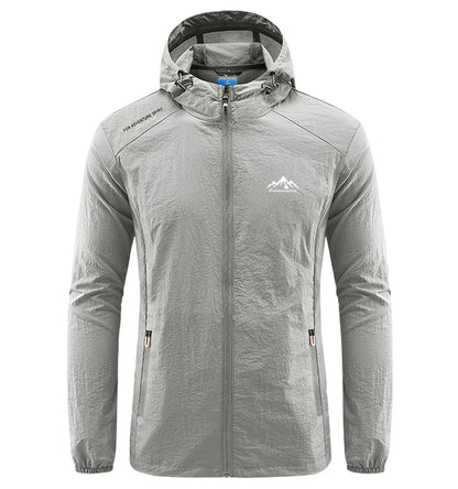 Summer Men Hiking Fishing Cycling Hooded Gym Sport Windbreaker Ultra Light Coat Men Outdoor Quick Dry Sun-Protective Thin Jacket