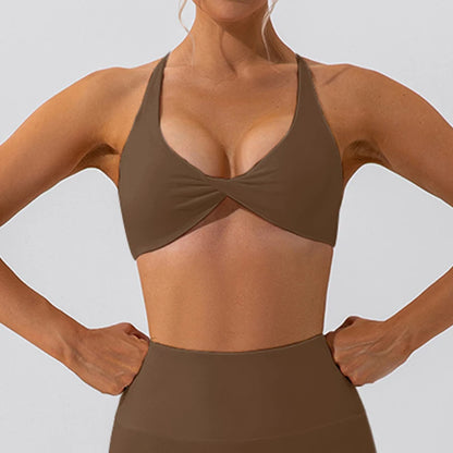 Sexy Gym Top Women Crease Sports Bra Running Back Cross Yoga Bra Breathable Sports Underwear Women Fitness Workout Top Women