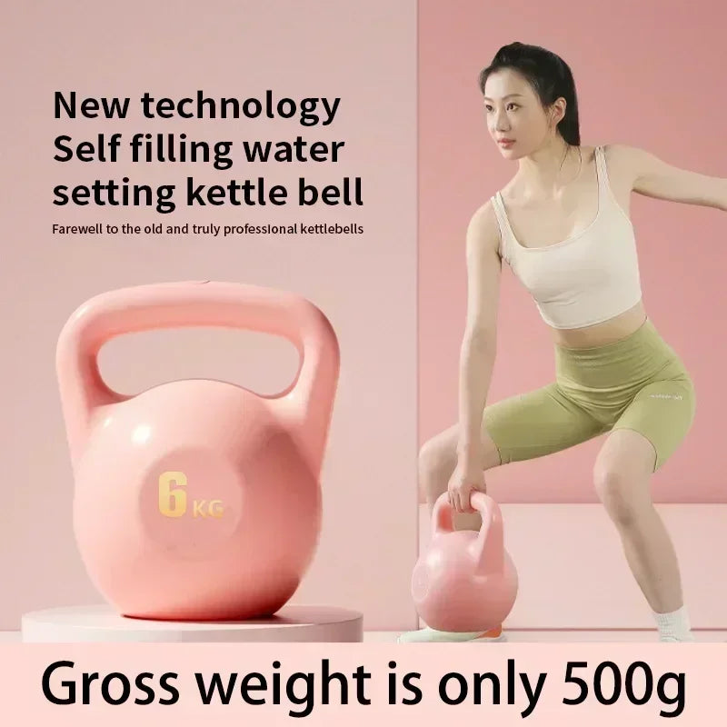 Adjustable Dumbbell Home Fitness Gym Exercise Equipment 2/4/6/8kg Water Kettlebell Squat Trainer Tool for Training Buttock