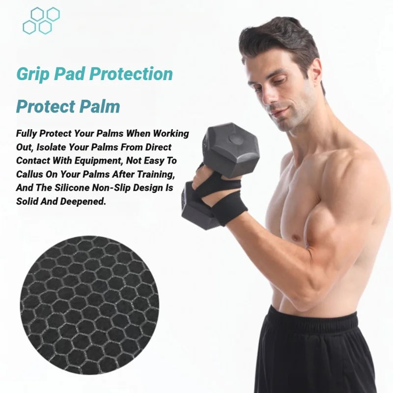 Half Finger Training Sport Gloves For Men Women Workout Fitness Body Building Weightlifting Gym Hand Wrist Protector Dumbbells