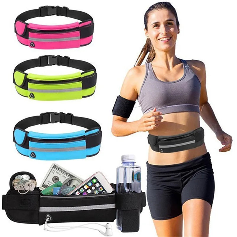 Sport Running Waist Bag For Women Men Comfortable Gym Fanny Bag Safty Tape Cycling Phone Case Running Belt